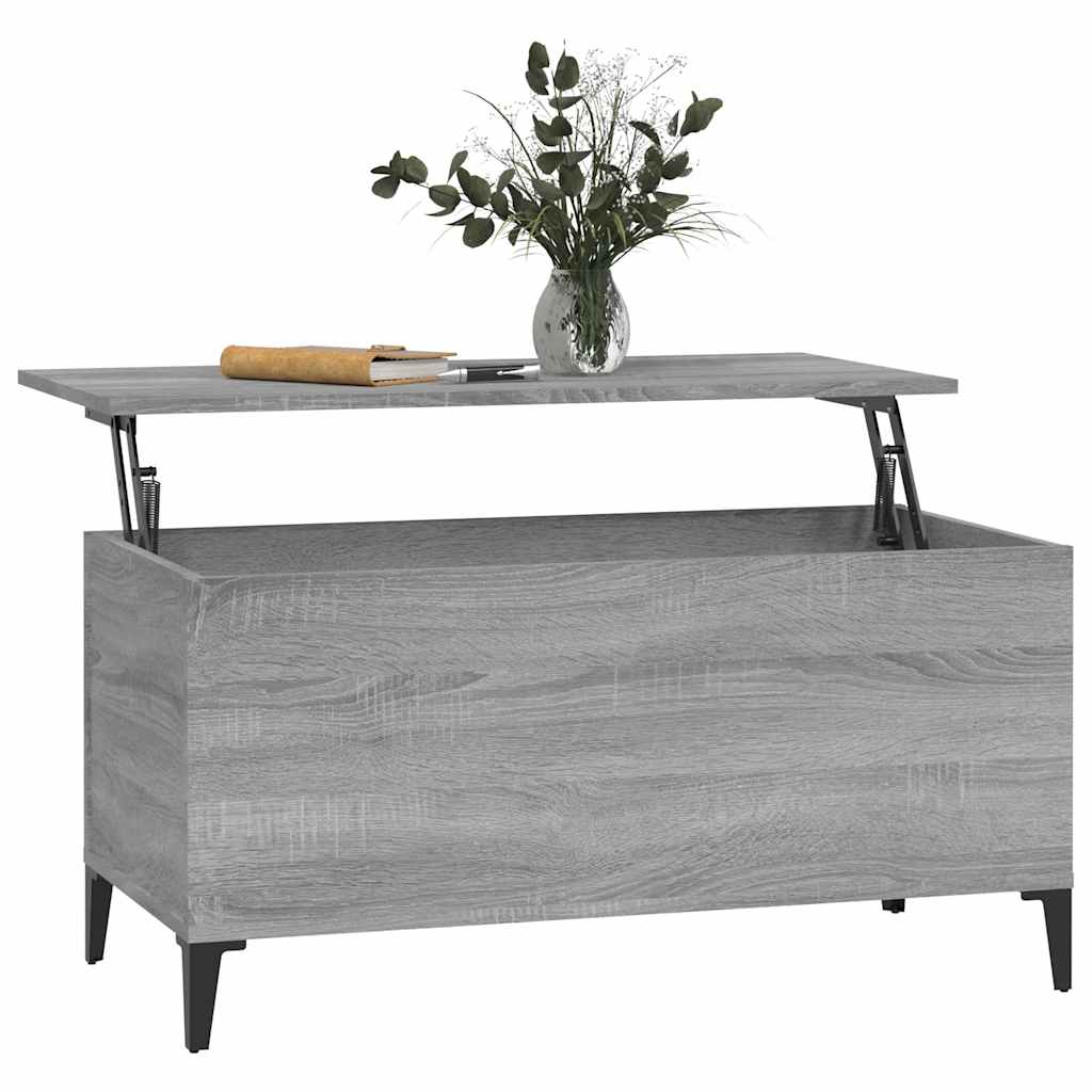 Table basse Sonoma gris 90x44,5x45 cm Bois d'ingénierie - XIOS