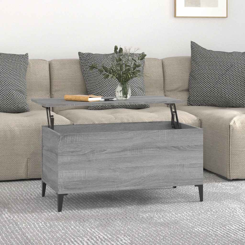Table basse Sonoma gris 90x44,5x45 cm Bois d'ingénierie - XIOS