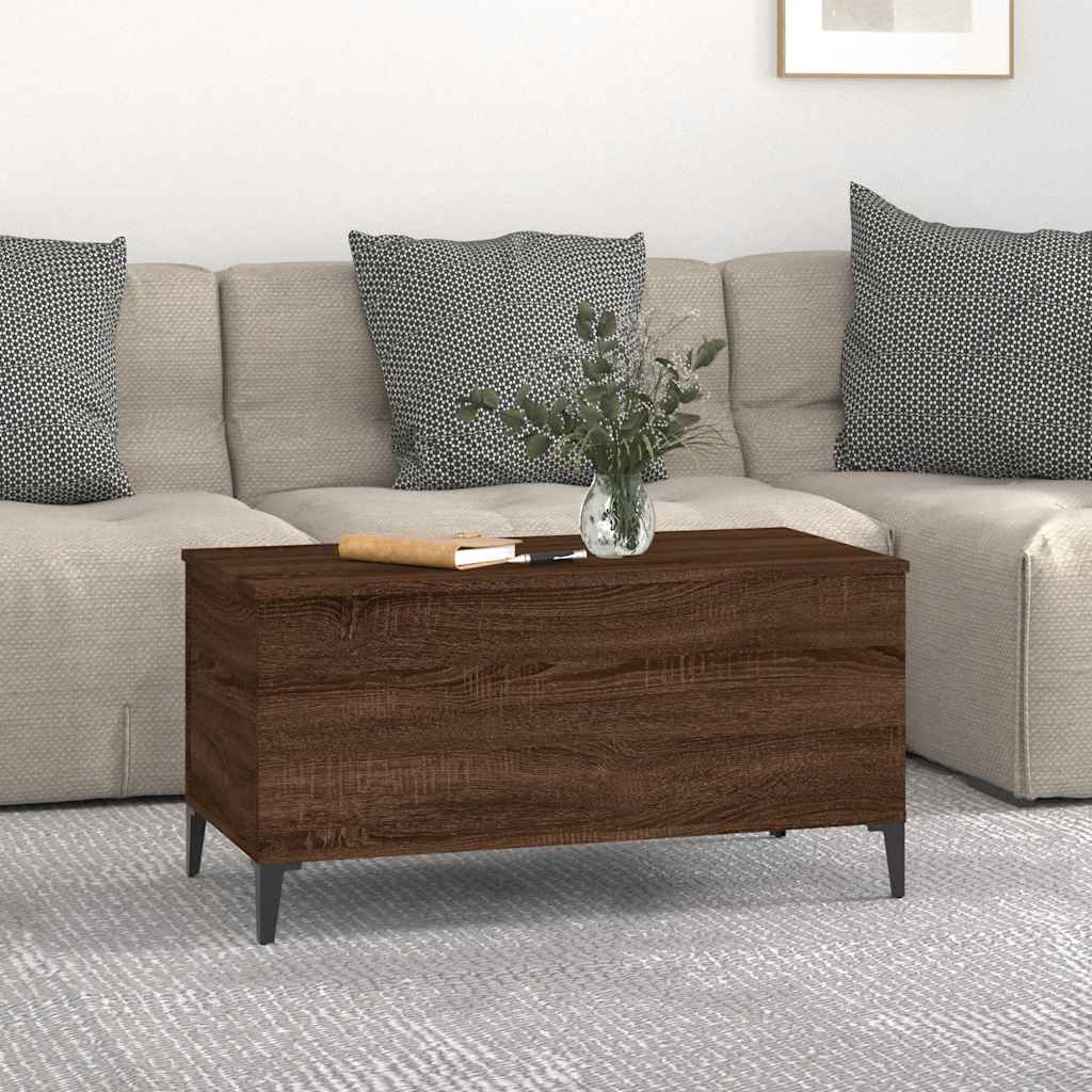 Table basse Chêne marron 90x44,5x45 cm Bois d'ingénierie - XIOS