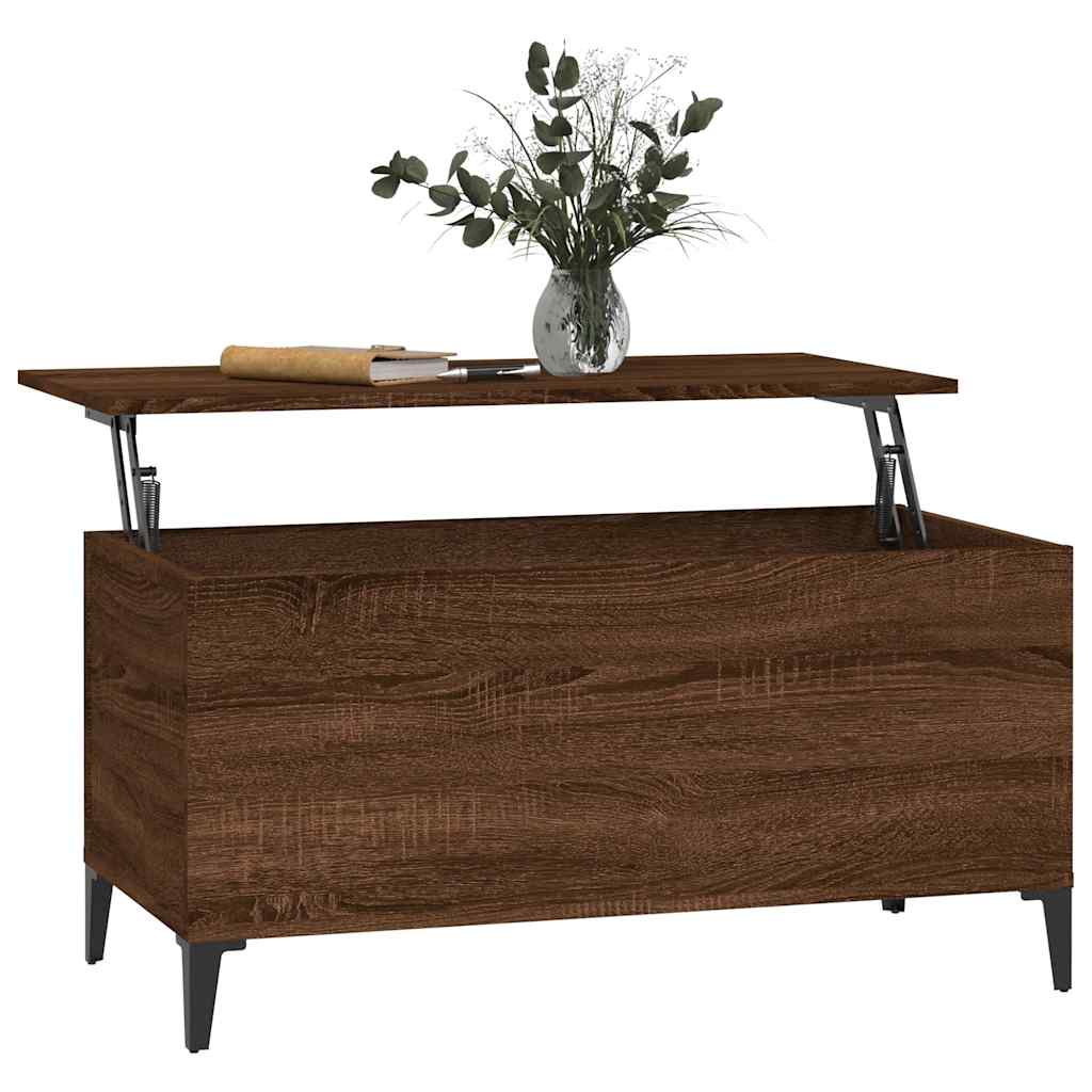 Table basse Chêne marron 90x44,5x45 cm Bois d'ingénierie - XIOS