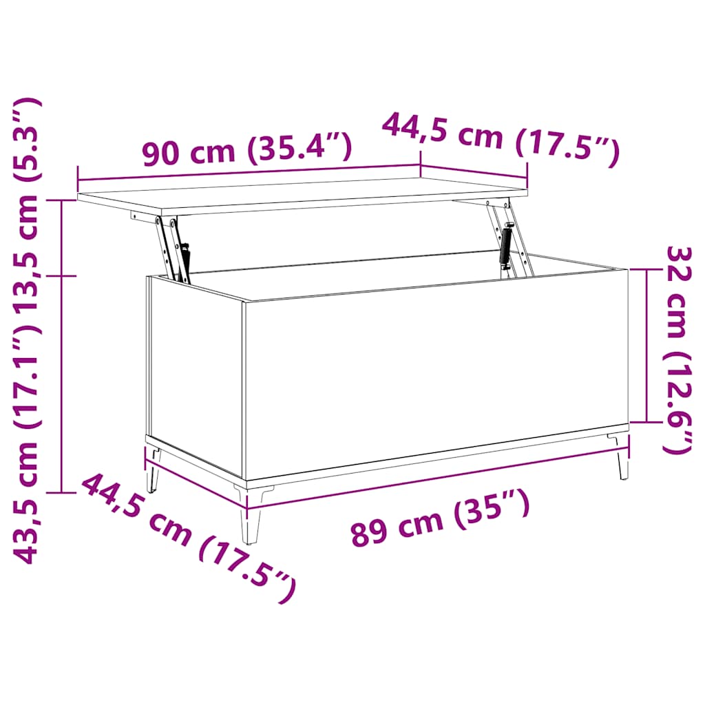 Table basse Chêne marron 90x44,5x45 cm Bois d'ingénierie - XIOS