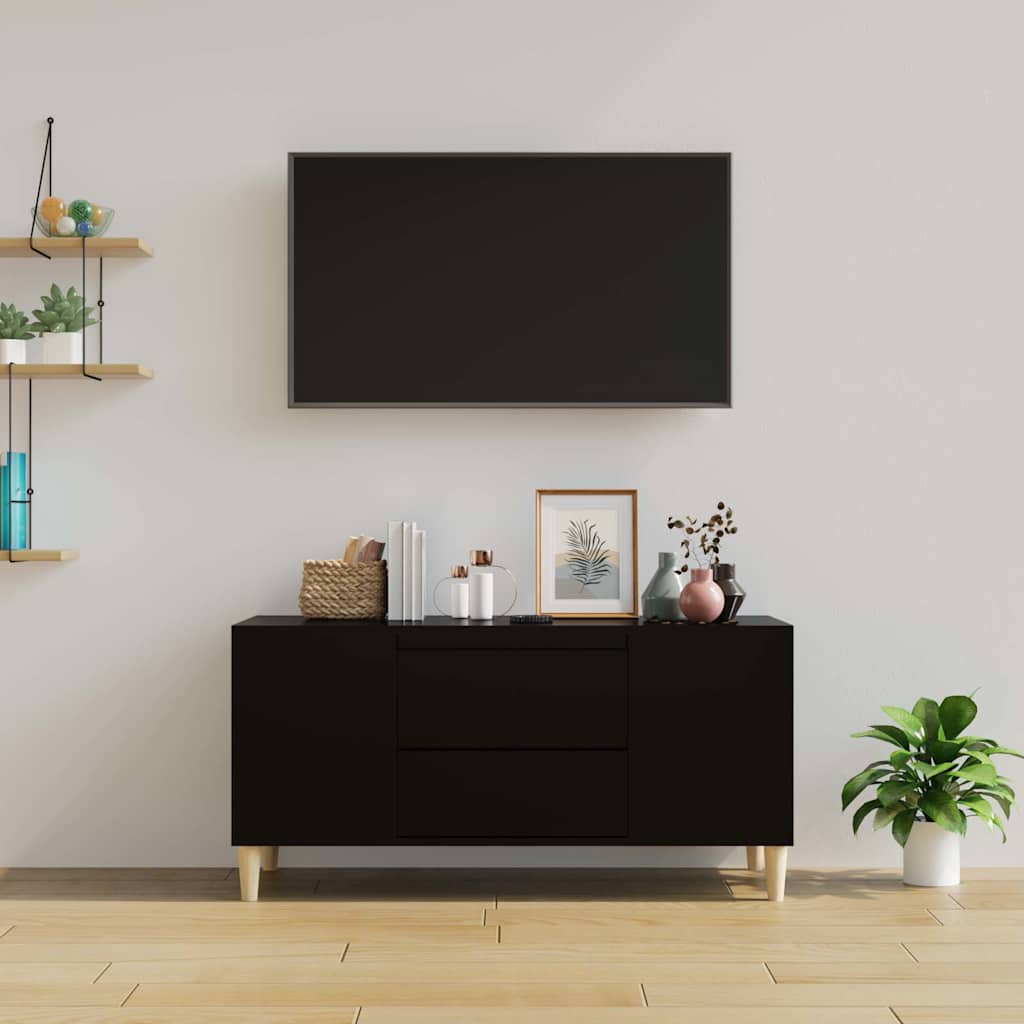Meuble TV Noir 102x44,5x50 cm Bois d'ingénierie - XIOS