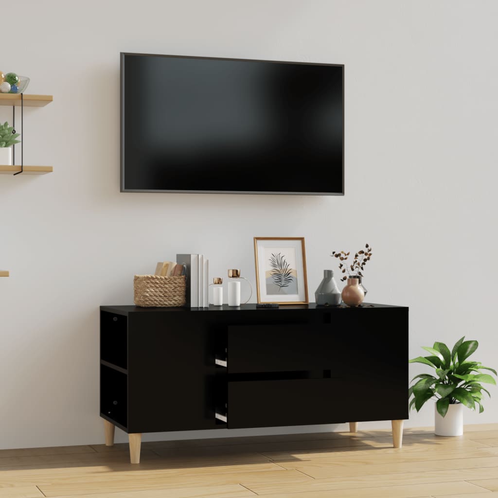 Meuble TV Noir 102x44,5x50 cm Bois d'ingénierie - XIOS