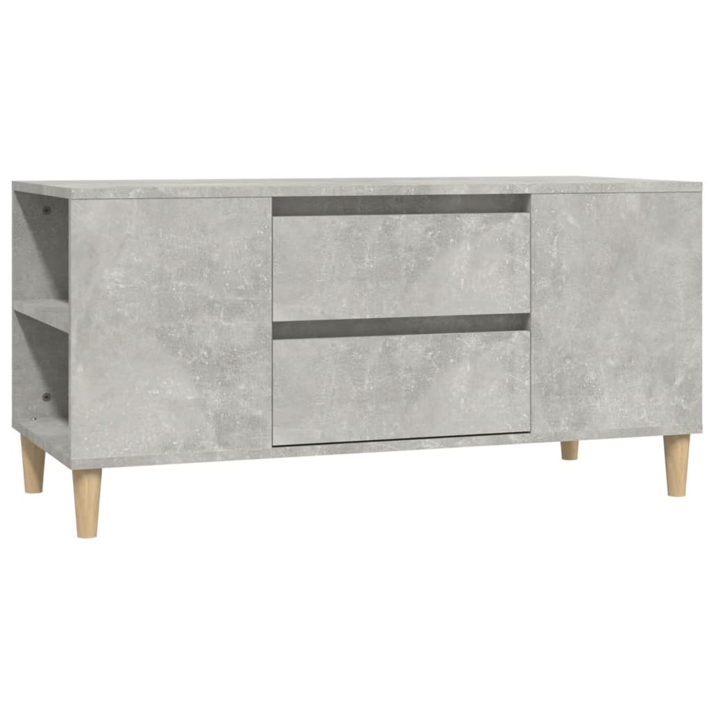 Meuble TV Gris béton 102x44,5x50 cm Bois d'ingénierie - XIOS
