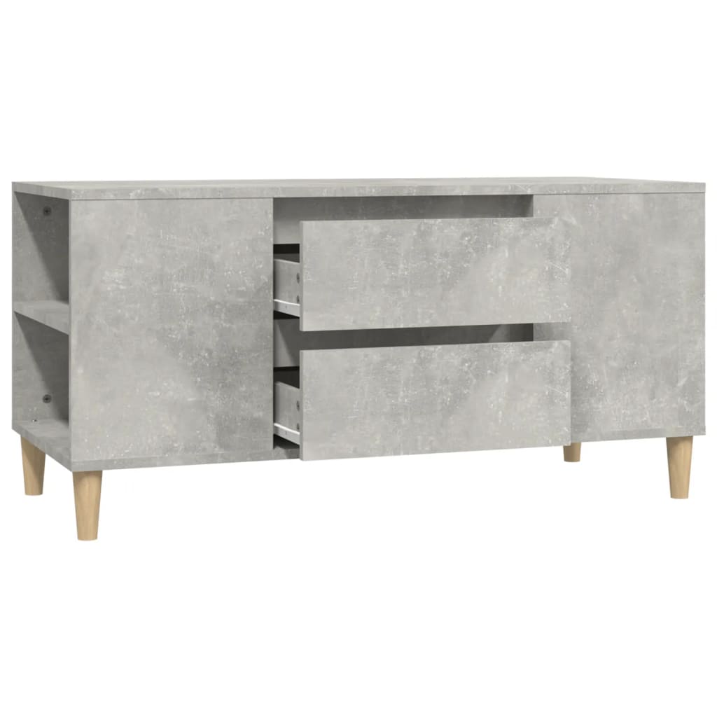 Meuble TV Gris béton 102x44,5x50 cm Bois d'ingénierie - XIOS