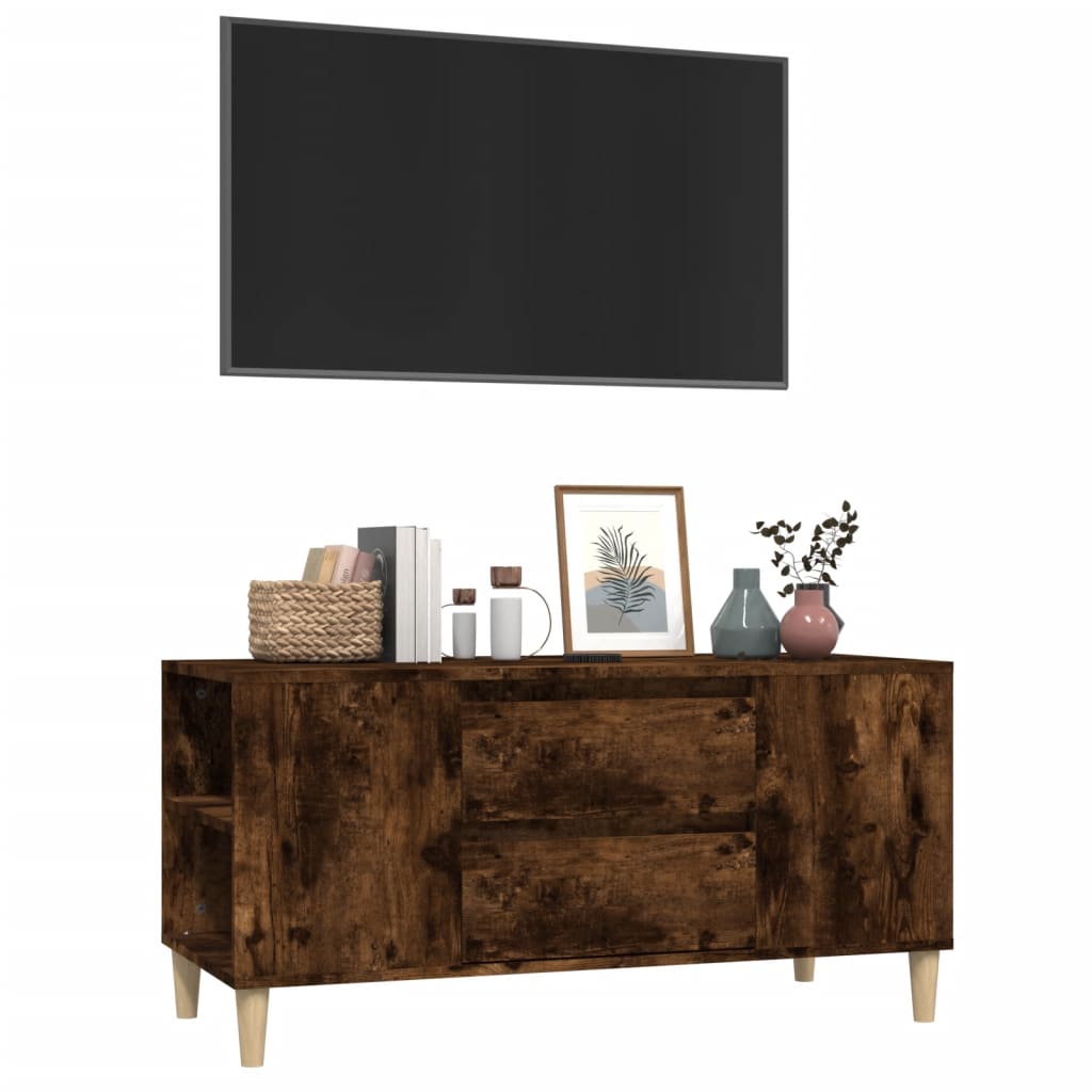 Meuble TV Chêne fumé 102x44,5x50 cm Bois d'ingénierie - XIOS