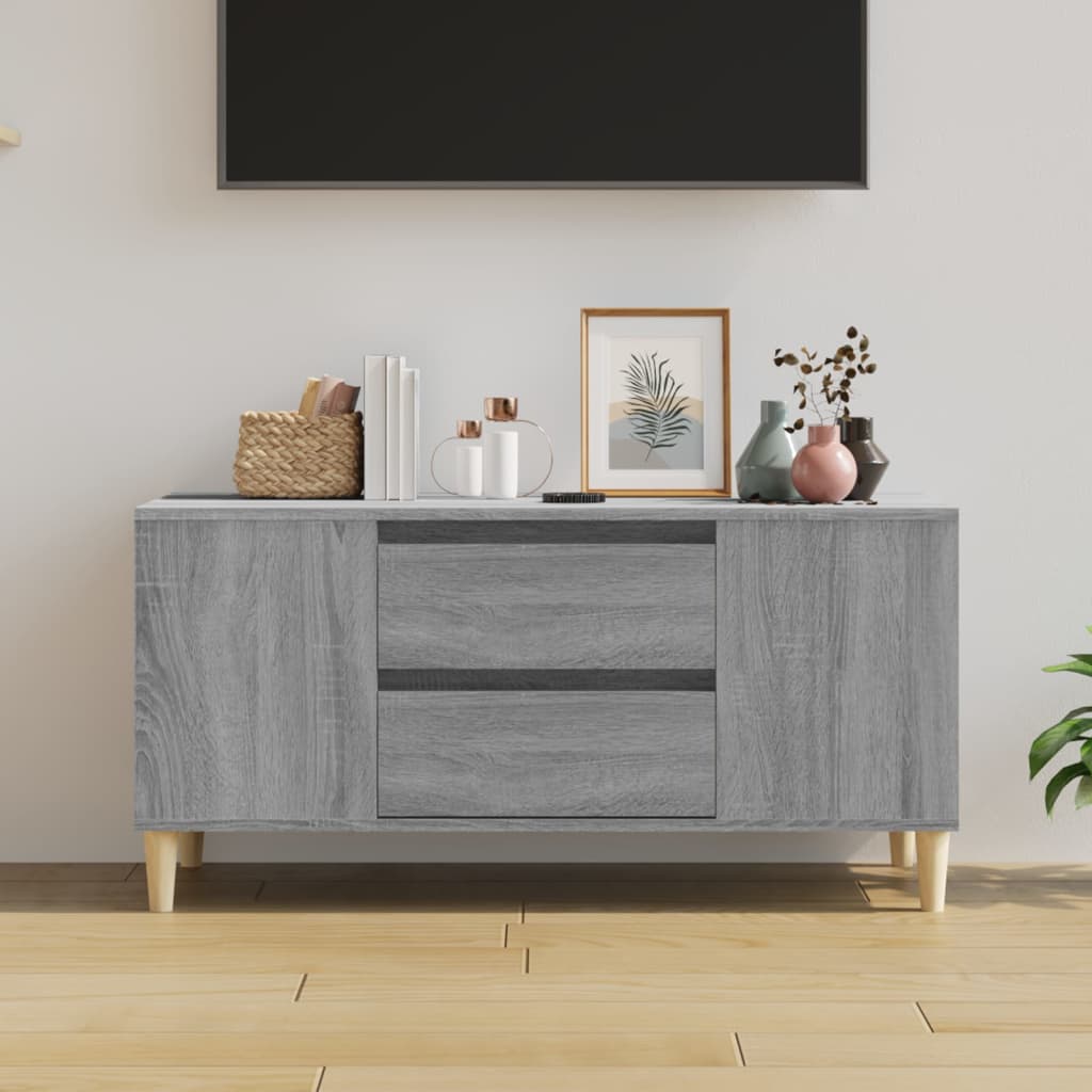 Meuble TV Sonoma gris 102x44,5x50 cm Bois d'ingénierie - XIOS