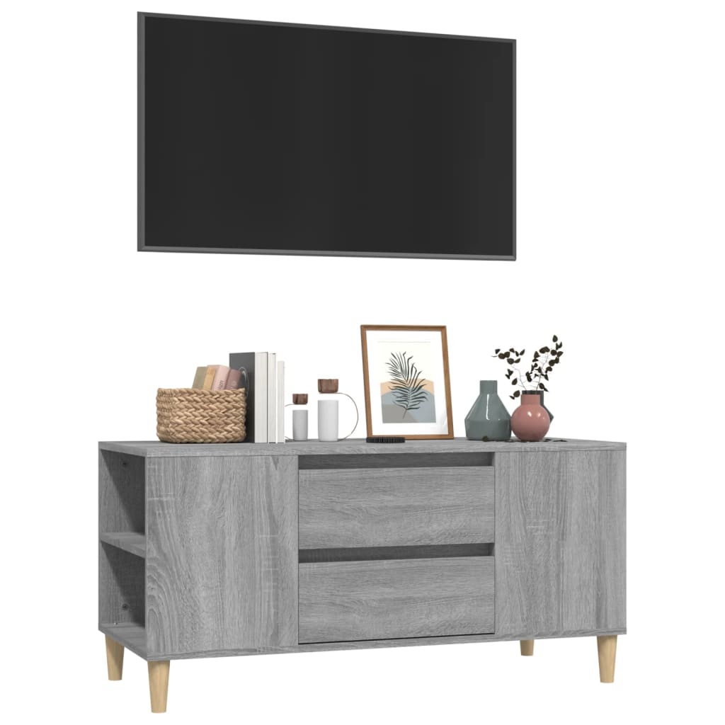 Meuble TV Sonoma gris 102x44,5x50 cm Bois d'ingénierie - XIOS