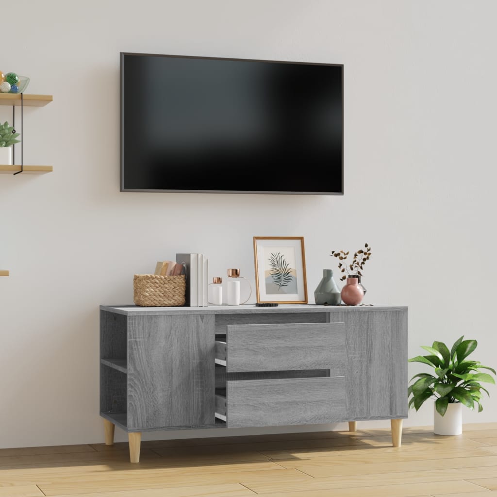 Meuble TV Sonoma gris 102x44,5x50 cm Bois d'ingénierie - XIOS