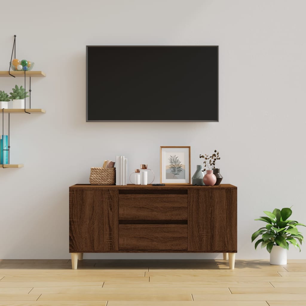 Meuble TV Chêne marron 102x44,5x50 cm Bois d'ingénierie - XIOS