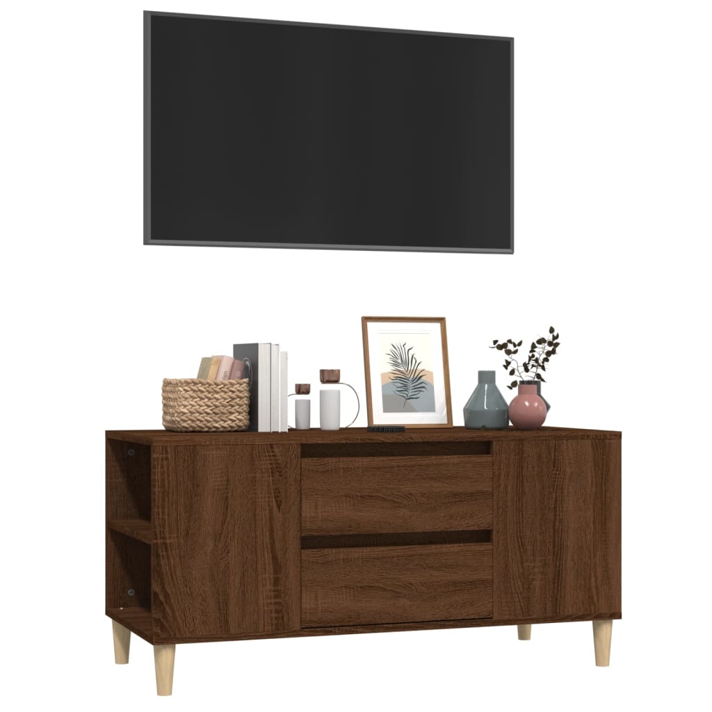 Meuble TV Chêne marron 102x44,5x50 cm Bois d'ingénierie - XIOS