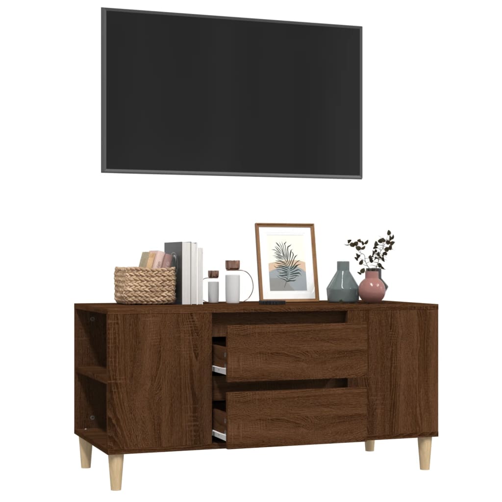 Meuble TV Chêne marron 102x44,5x50 cm Bois d'ingénierie - XIOS