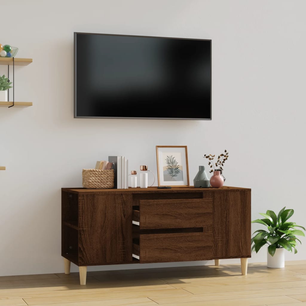 Meuble TV Chêne marron 102x44,5x50 cm Bois d'ingénierie - XIOS