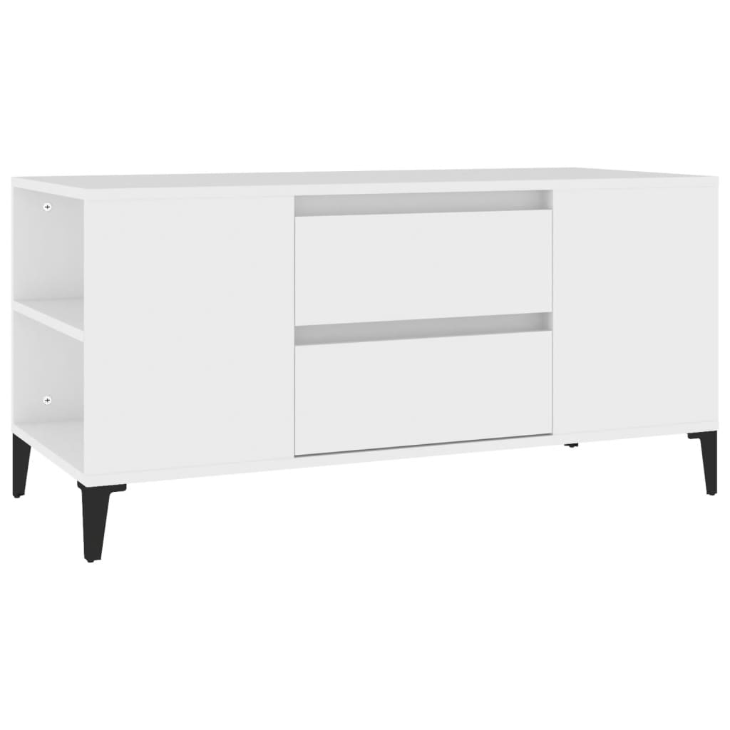 Meuble TV Blanc 102x44,5x50 cm Bois d'ingénierie - XIOS