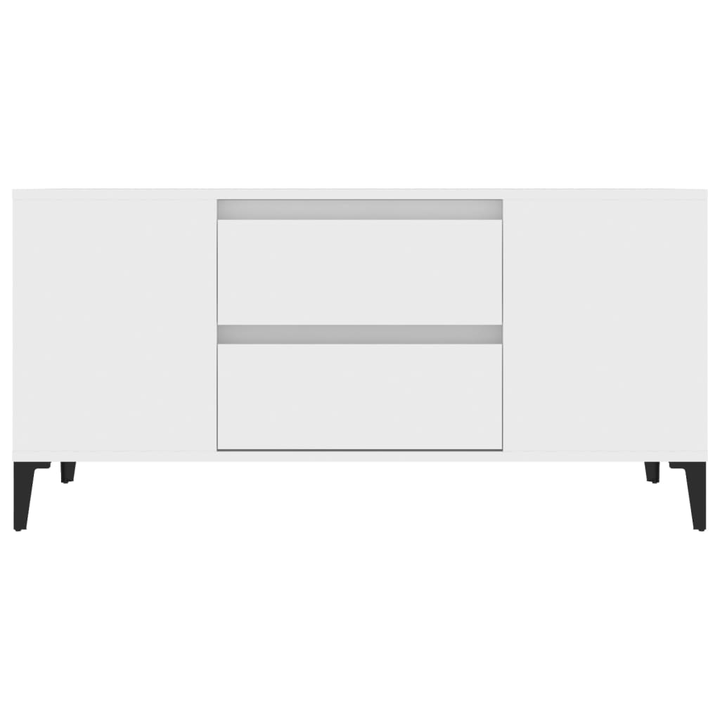 Meuble TV Blanc 102x44,5x50 cm Bois d'ingénierie - XIOS