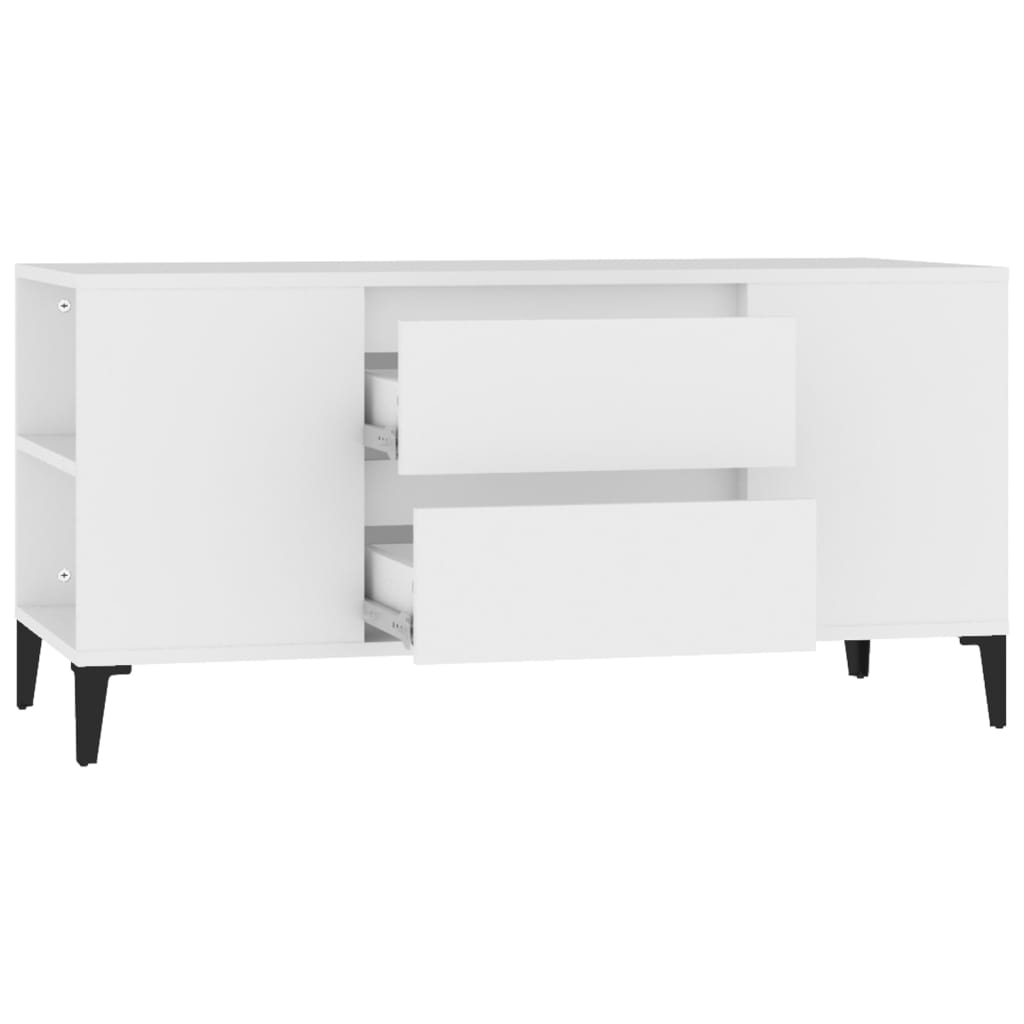 Meuble TV Blanc 102x44,5x50 cm Bois d'ingénierie - XIOS