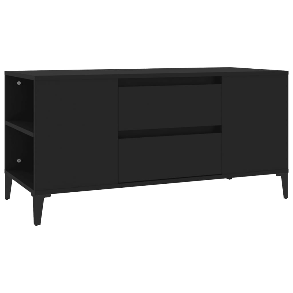 Meuble TV Noir 102x44,5x50 cm Bois d'ingénierie - XIOS