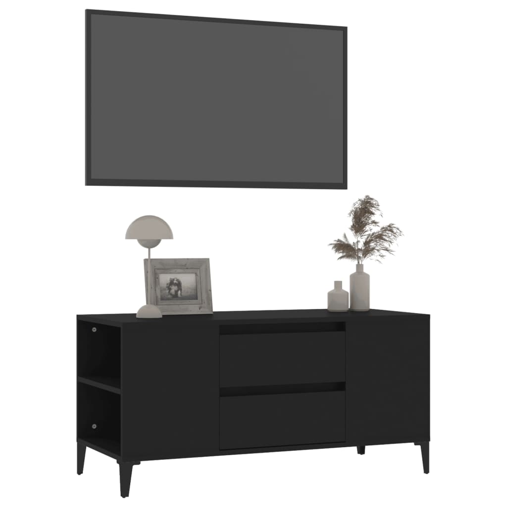 Meuble TV Noir 102x44,5x50 cm Bois d'ingénierie - XIOS