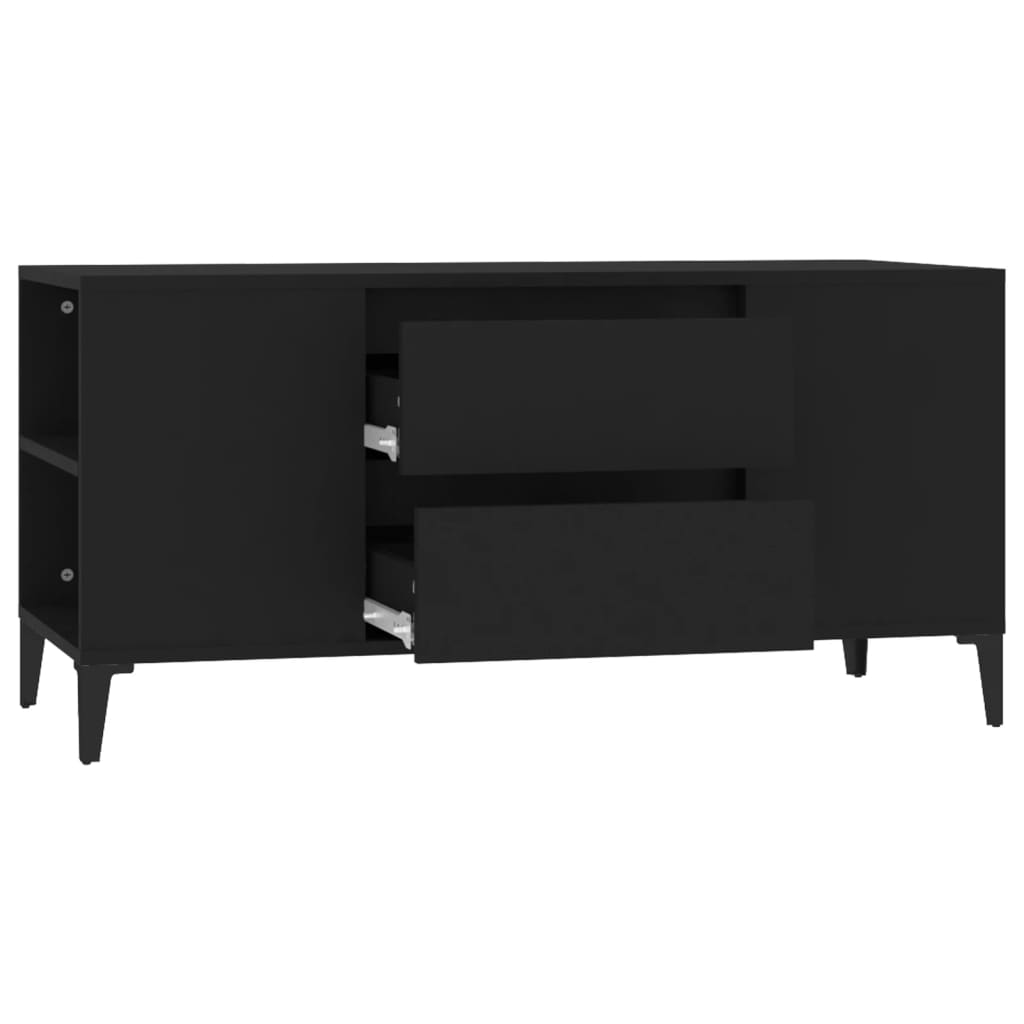 Meuble TV Noir 102x44,5x50 cm Bois d'ingénierie - XIOS