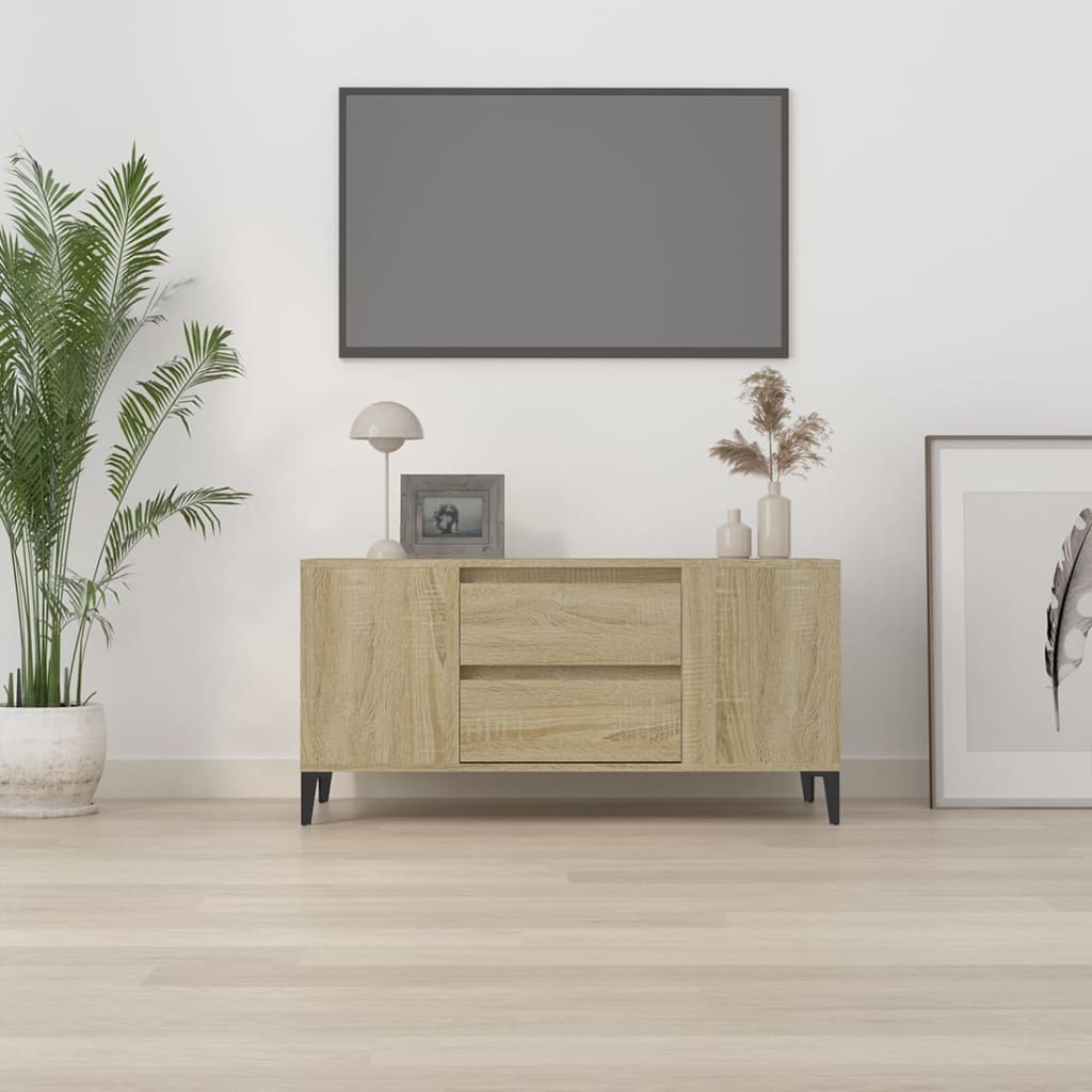 Meuble TV Chêne sonoma 102x44,5x50 cm Bois d'ingénierie - XIOS