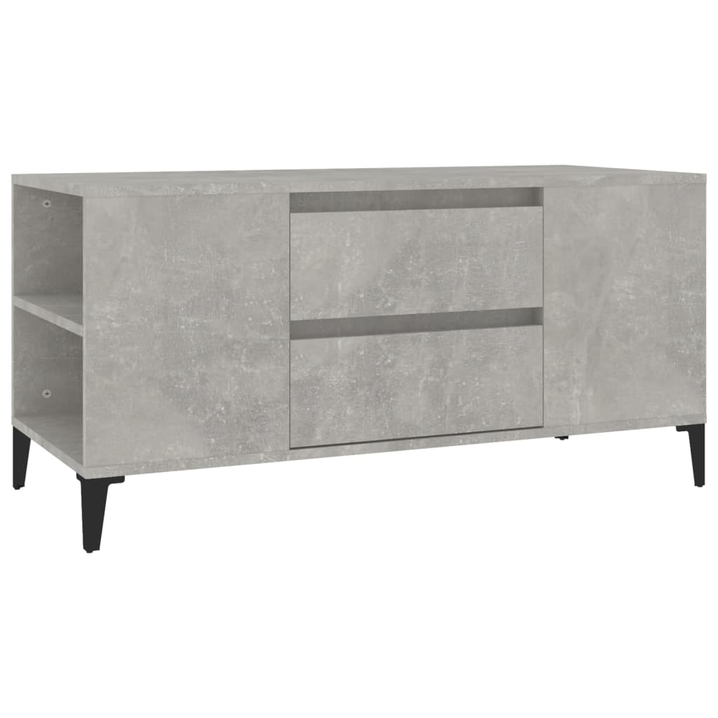Meuble TV Gris béton 102x44,5x50 cm Bois d'ingénierie - XIOS