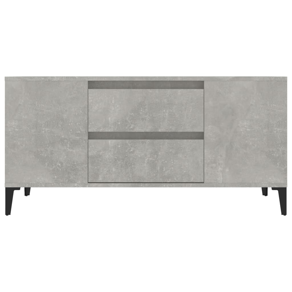 Meuble TV Gris béton 102x44,5x50 cm Bois d'ingénierie - XIOS