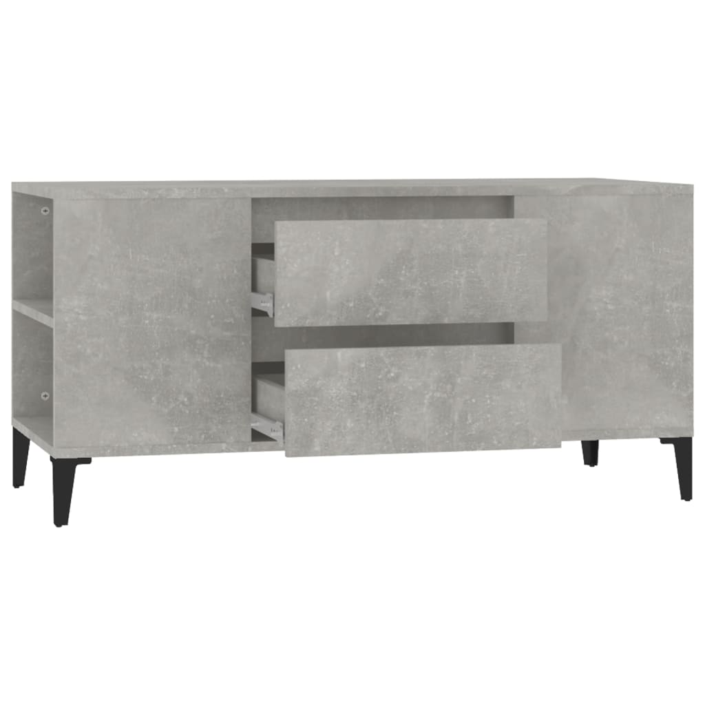 Meuble TV Gris béton 102x44,5x50 cm Bois d'ingénierie - XIOS