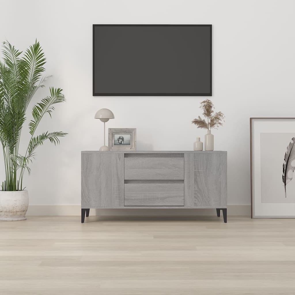 Meuble TV Sonoma gris 102x44,5x50 cm Bois d'ingénierie - XIOS