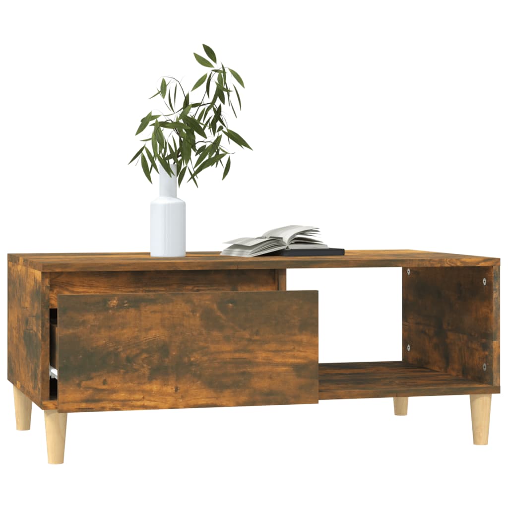 Table basse Chêne fumé 90x50x36,5 cm Bois d'ingénierie - XIOS