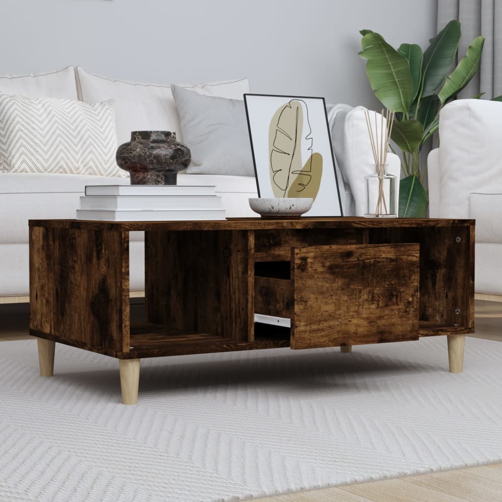 Table basse Chêne fumé 90x50x36,5 cm Bois d'ingénierie - XIOS