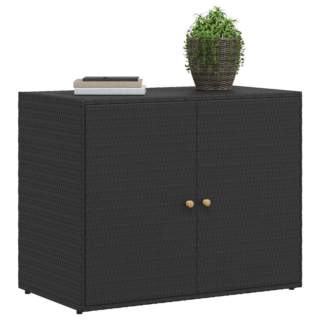 Armoire de rangement jardin Noir 100x55,5x80 cm Résine tressée - XIOS