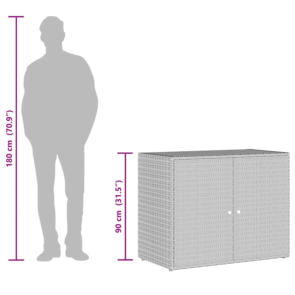 Armoire de rangement jardin Noir 100x55,5x80 cm Résine tressée - XIOS