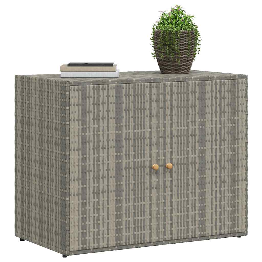 Armoire de rangement jardin Gris 100x55,5x80 cm Résine tressée - XIOS