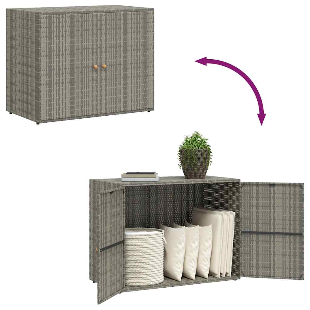 Armoire de rangement jardin Gris 100x55,5x80 cm Résine tressée - XIOS