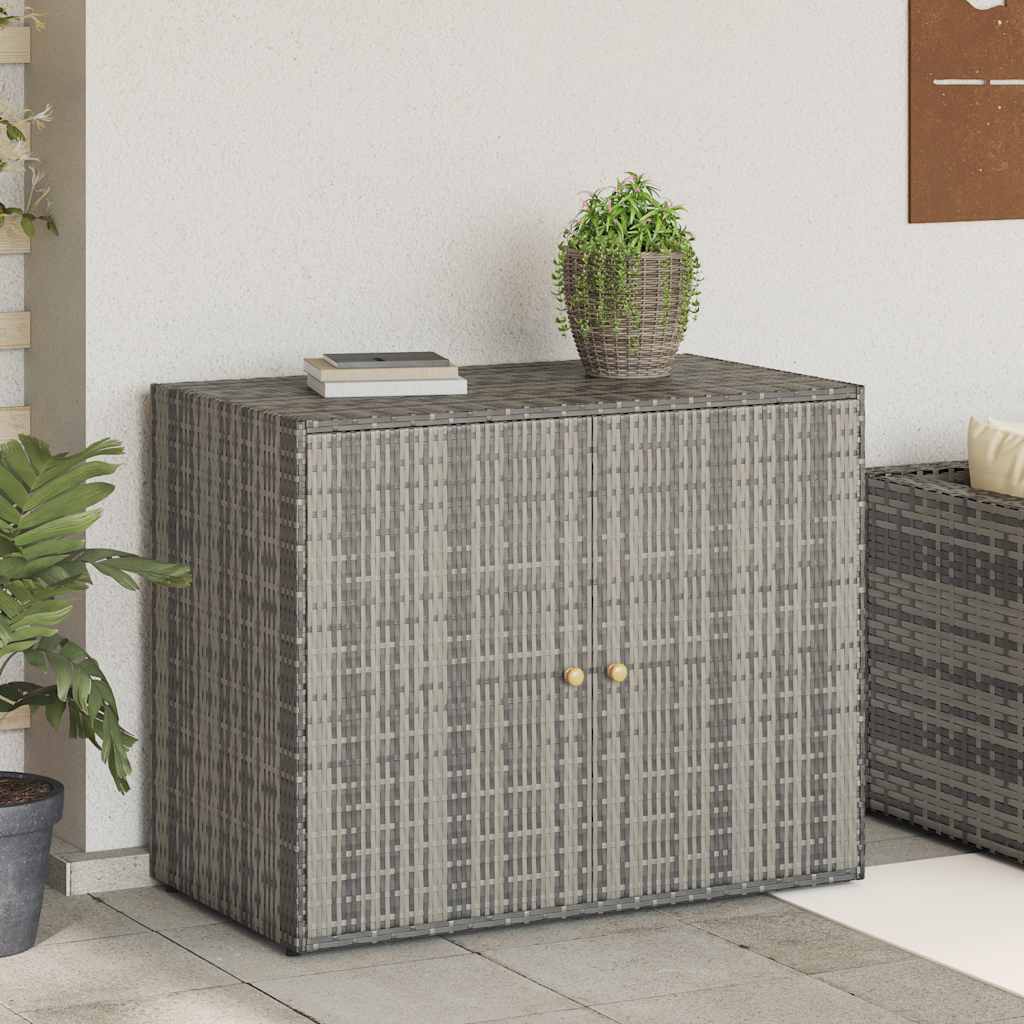 Armoire de rangement jardin Gris 100x55,5x80 cm Résine tressée - XIOS