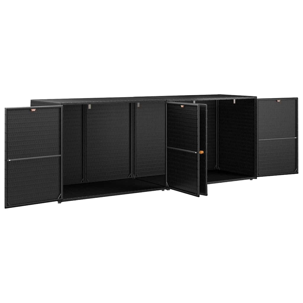 Armoire de rangement de jardin Noir 198x55,5x80 cm Résine tressée - XIOS