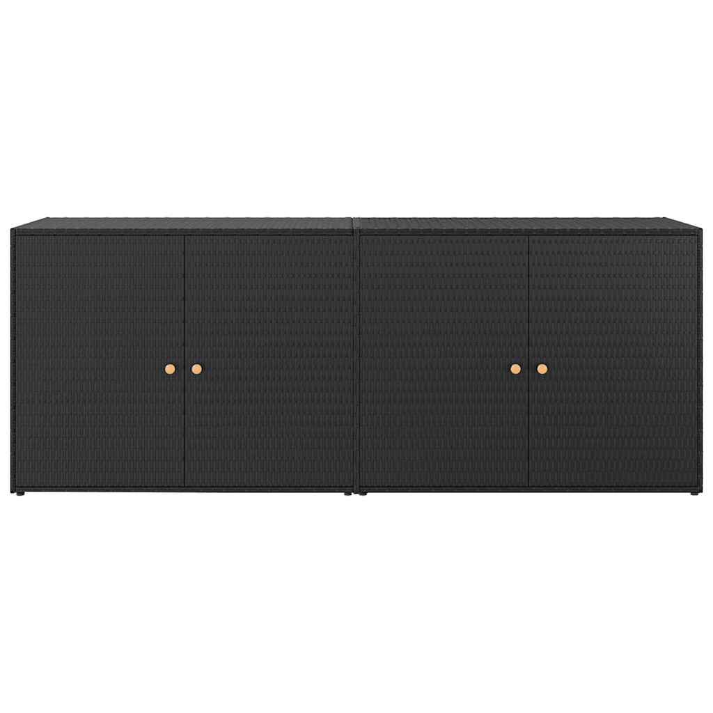 Armoire de rangement de jardin Noir 198x55,5x80 cm Résine tressée - XIOS