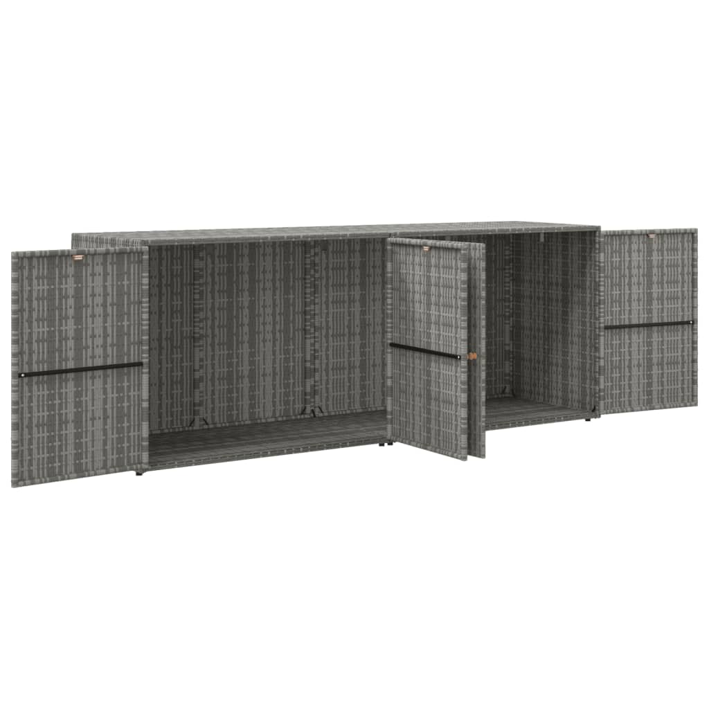 Armoire de rangement jardin Gris 198x55,5x80 cm Résine tressée - XIOS