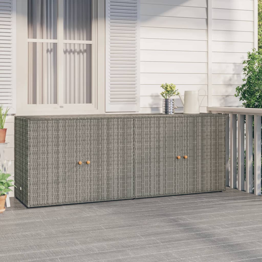 Armoire de rangement jardin Gris 198x55,5x80 cm Résine tressée - XIOS