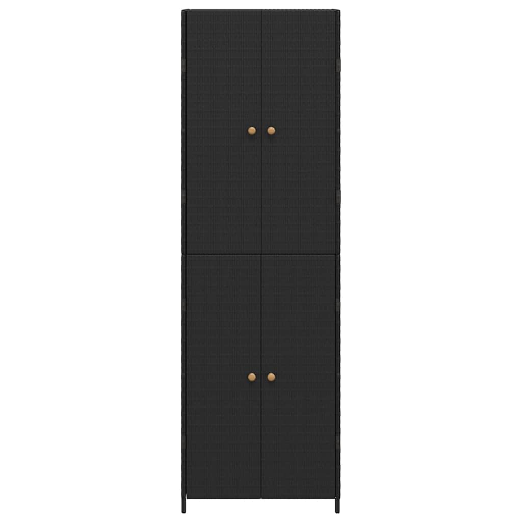 Armoire de rangement de jardin Noir 59x40x180 cm Résine tressée - XIOS