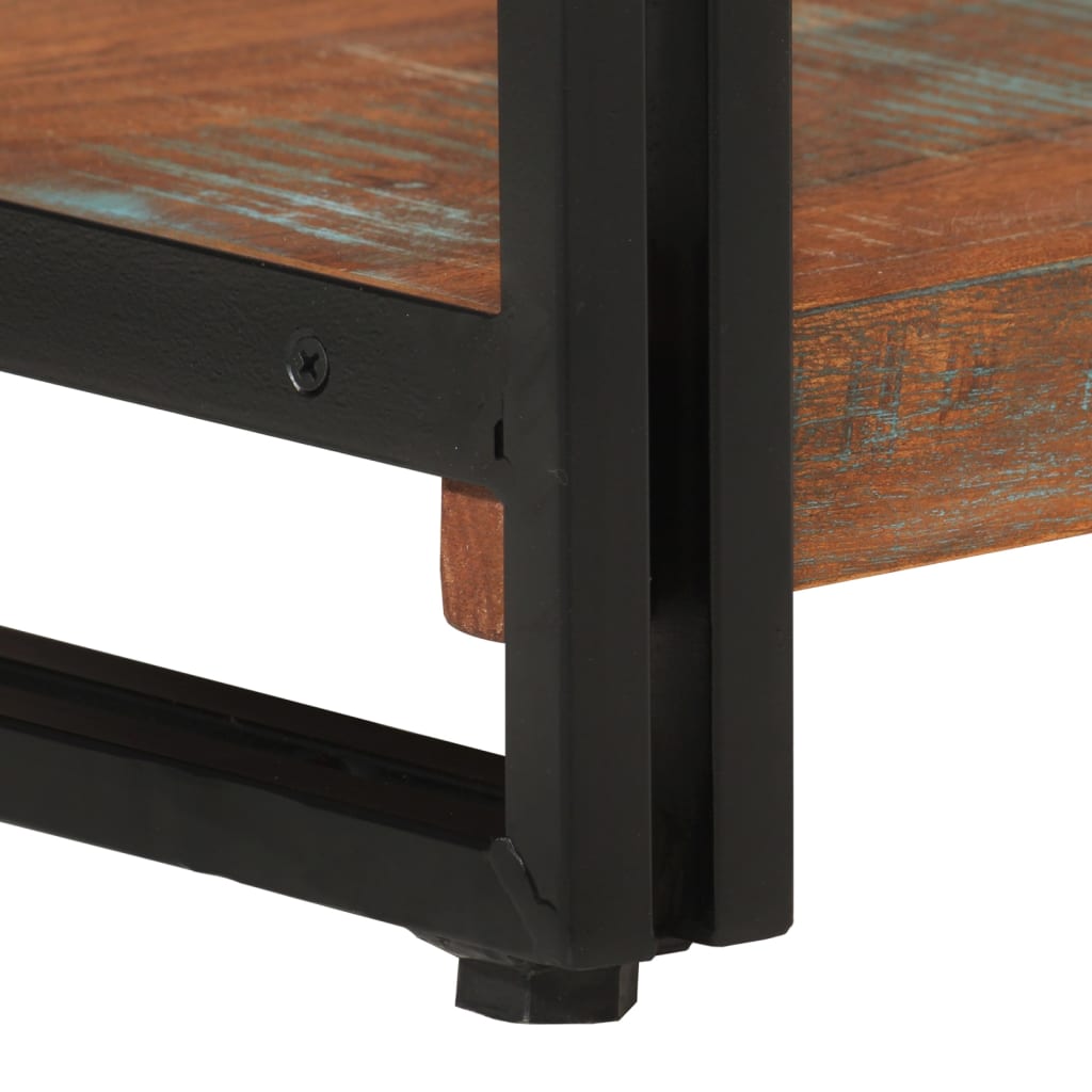 Bibliothèque 3 niveaux 77x30x80 cm bois récupération massif/fer - XIOS