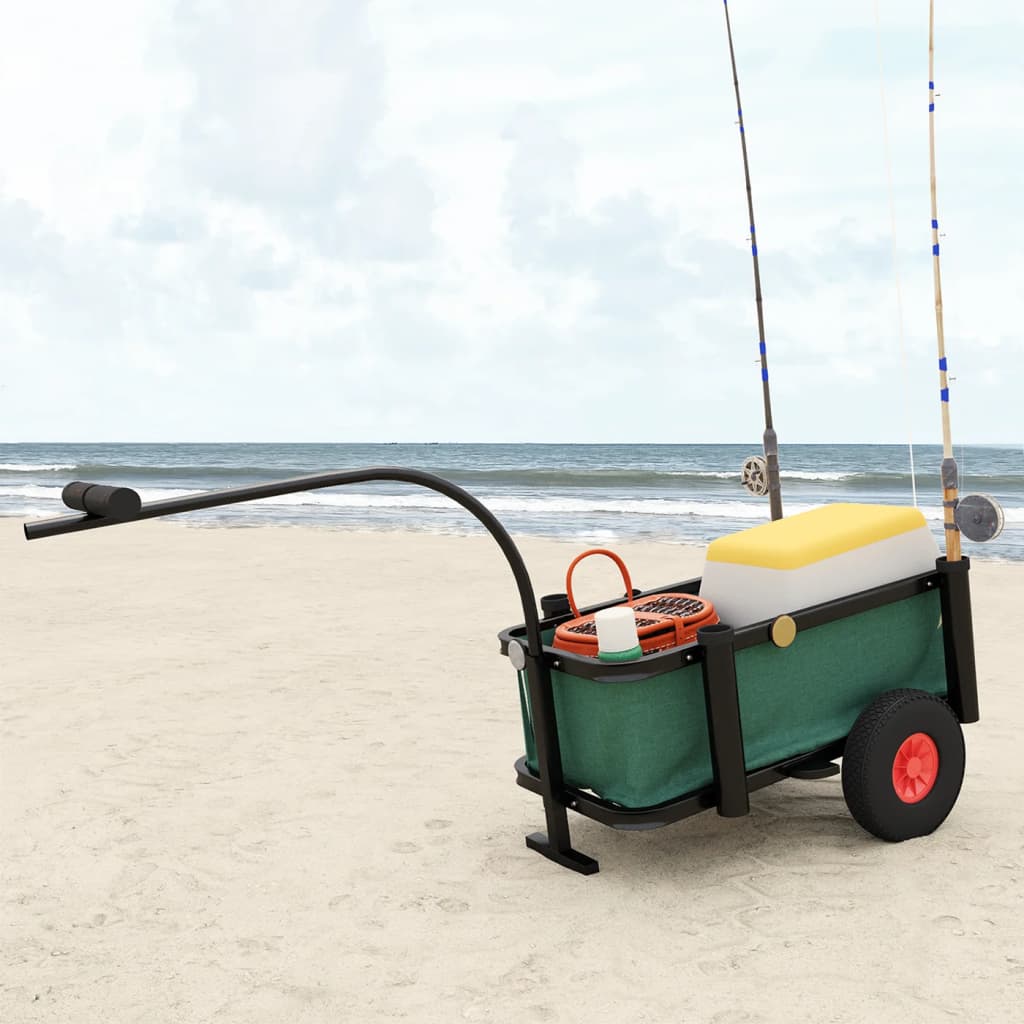 Chariot de pêche avec sac noir acier