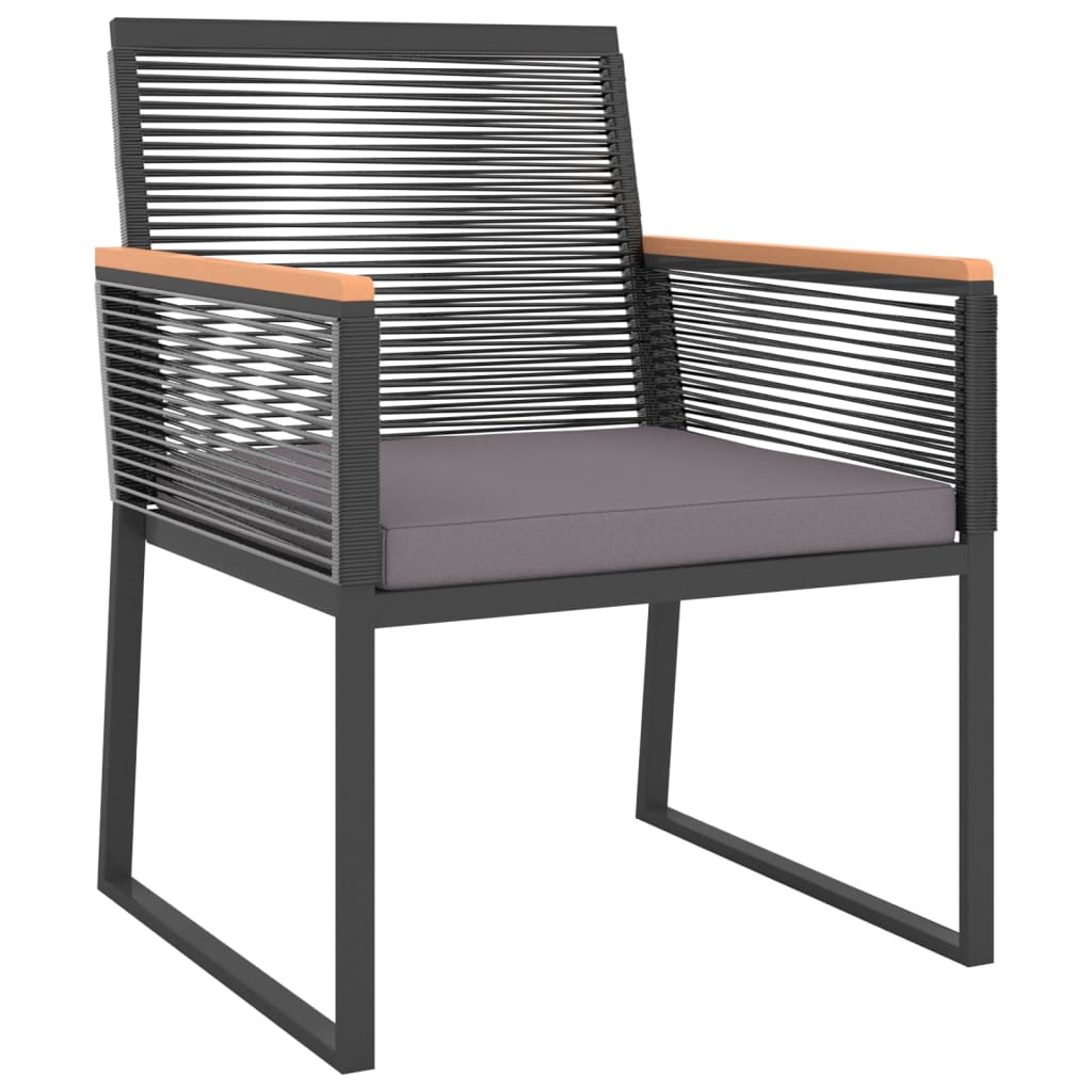 Salon de jardin 4 pcs avec coussins Noir Acier