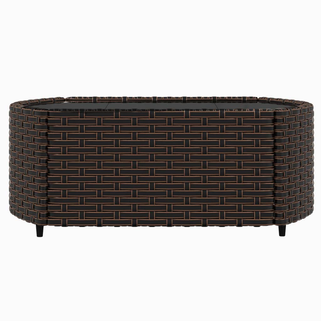 Salon de jardin 4 pcs avec coussins Marron Résine tressée