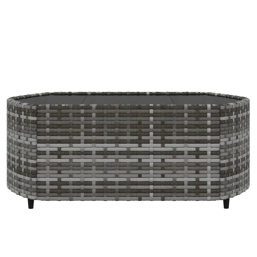 Salon de jardin 4 pcs avec coussins Gris Résine tressée