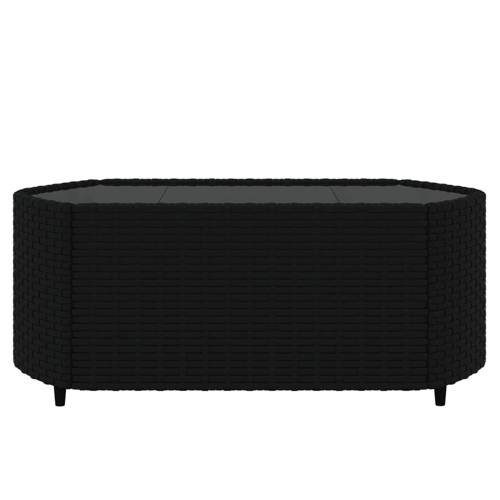 Salon de jardin 4 pcs avec coussins Noir Résine tressée