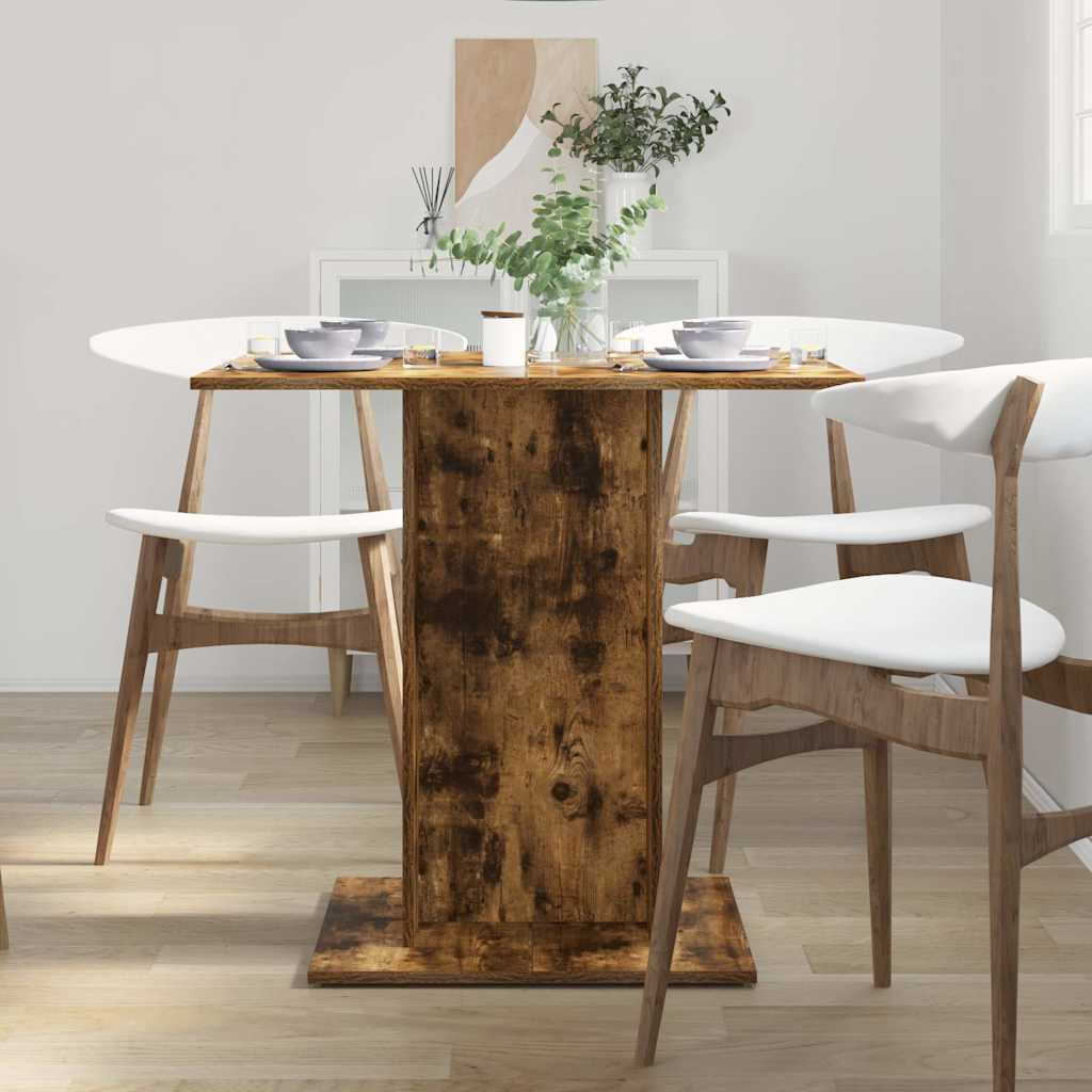 Table à dîner Chêne fumé 80x80x75 cm Bois d'ingénierie - XIOS