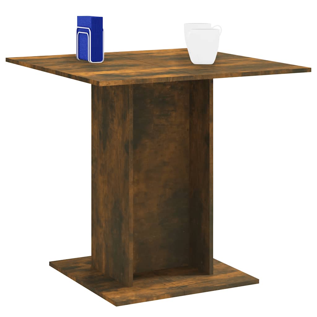Table à dîner Chêne fumé 80x80x75 cm Bois d'ingénierie - XIOS