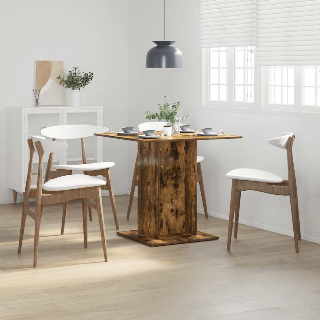 Table à dîner Chêne fumé 80x80x75 cm Bois d'ingénierie - XIOS