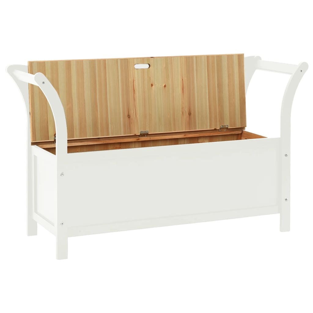 Banc Blanc 107x45x75,5 cm Bois de sapin solide - XIOS